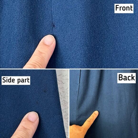 Young Pendleton 100% Virgin Wool Girls Navy Blue Midi Skirt - Picture 10 of 11